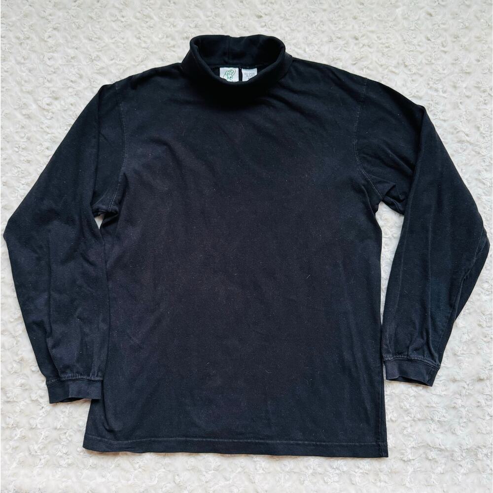 green dog Greendog Big Boy Black Cotton Long Sleeve Layer Turtleneck Size XL